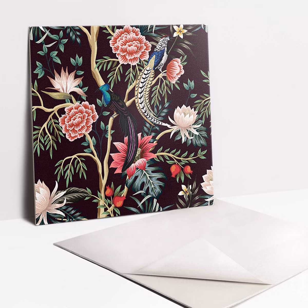 Carreaux vinyle Tulup 30 × 30 cm Fleurs à la mode 9 pcs