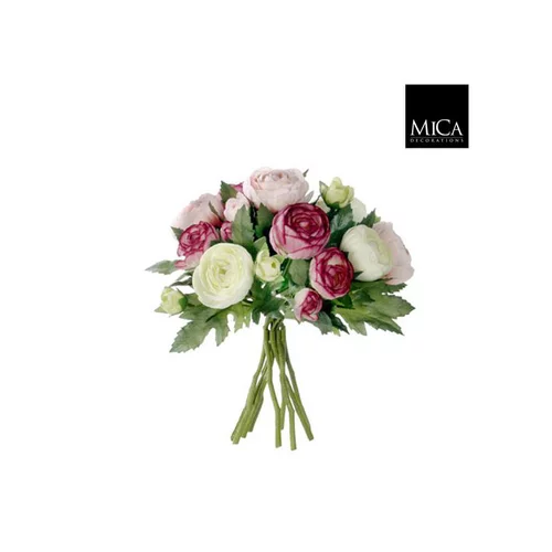 Bouquet de renoncules fleurs artificielles rose H 22 x Ø 19 cm