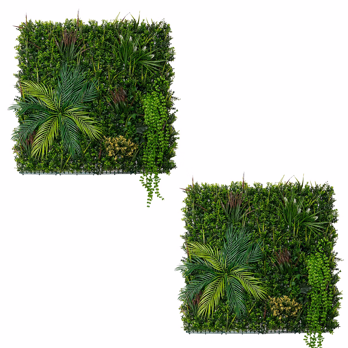 2 Panneaux Muraux Végétal Artificiel 100 × 100cm l Alina