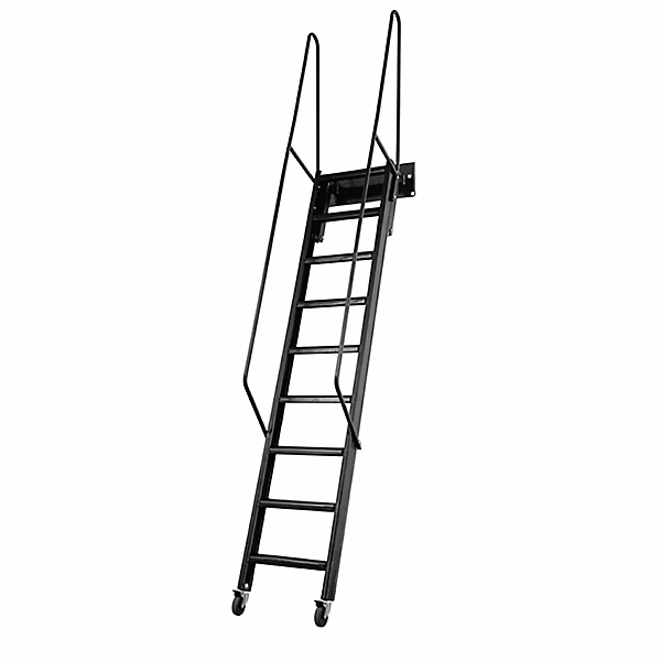 Echelle rabattable acier noir – Hauteur d'accès 1.40 à 1.55m, Largeur 40cm, Marches métal, SOPALCO/N150