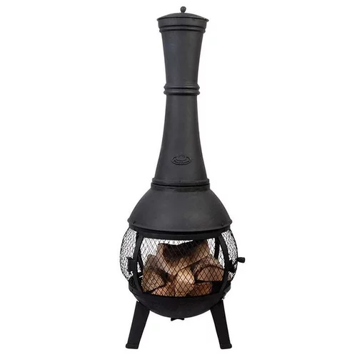 Chauffe-terrasse noir avec grillage Ø 42 x 120 cm