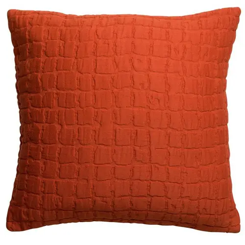 Coussin carré en coton coloris rooibos Swami - 45 x 45 cm
