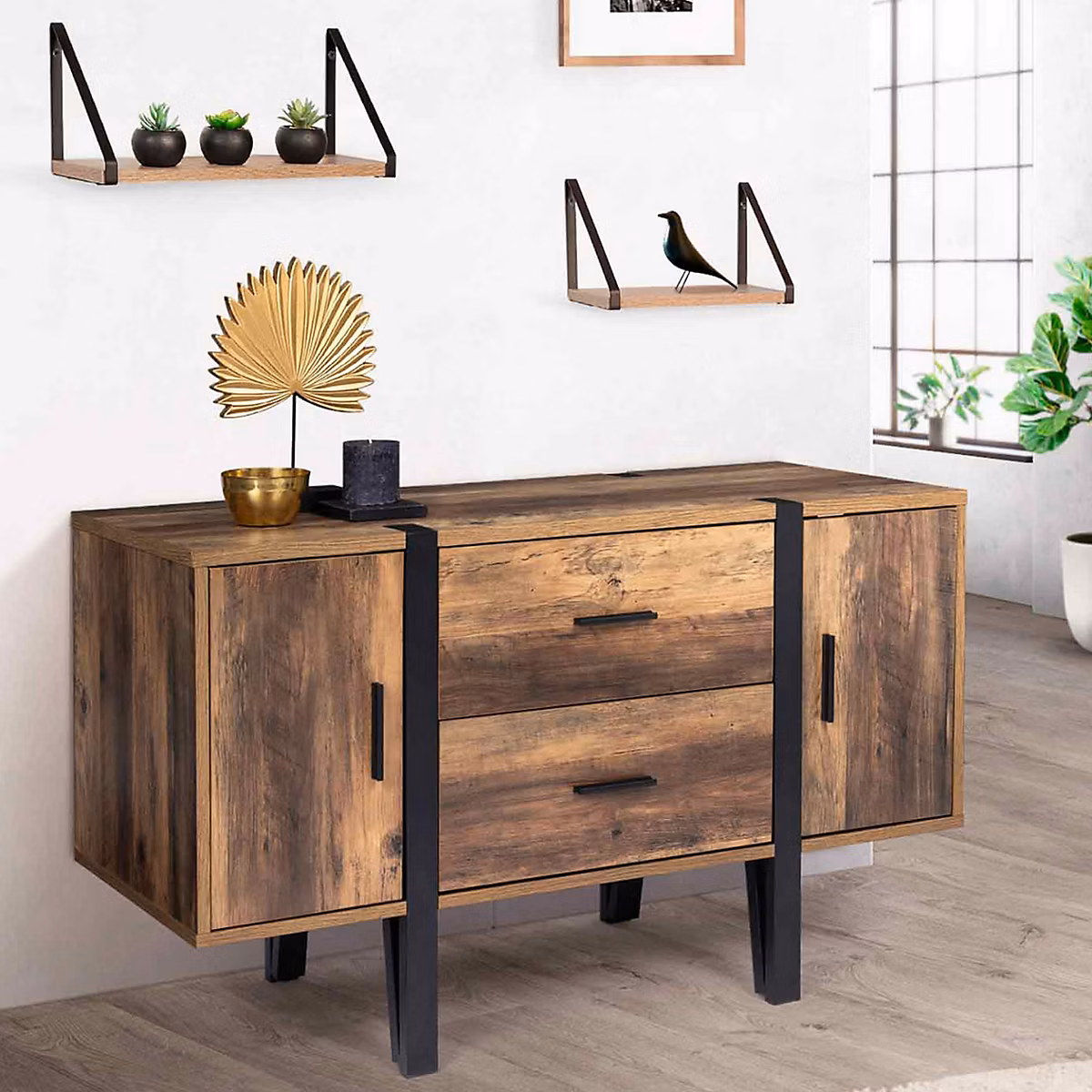 Meuble – Buffet bas 105 cm AUSTRIA bois pied épingle