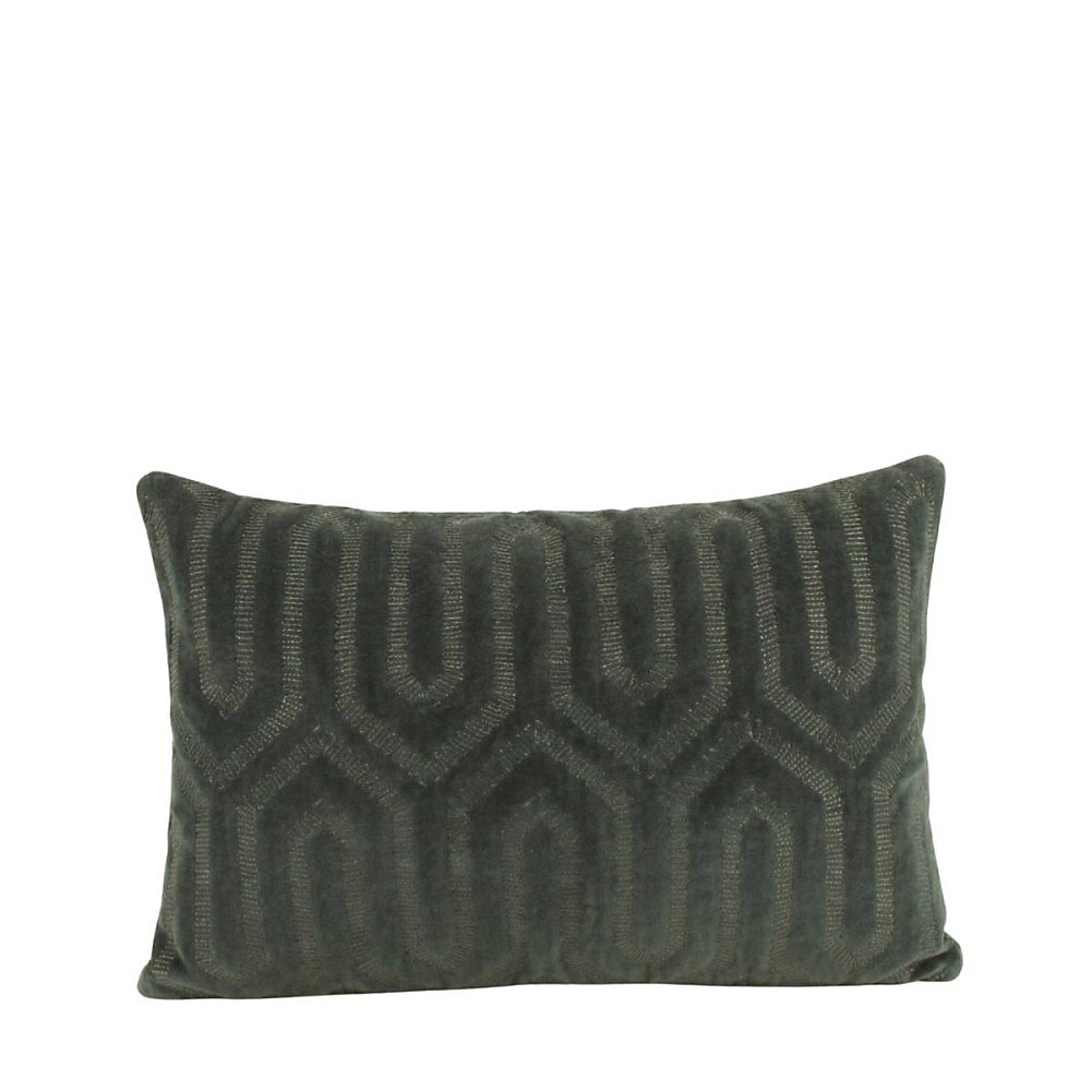 Coussin motifs géométriques verts 30 × 50cm