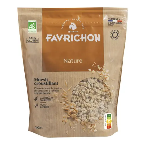 Muesli croustillant nature bio Favrichon - 1 kg