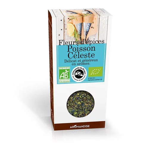 Fleurs d'épices pour poisson céleste bio en boite marron de 40 g