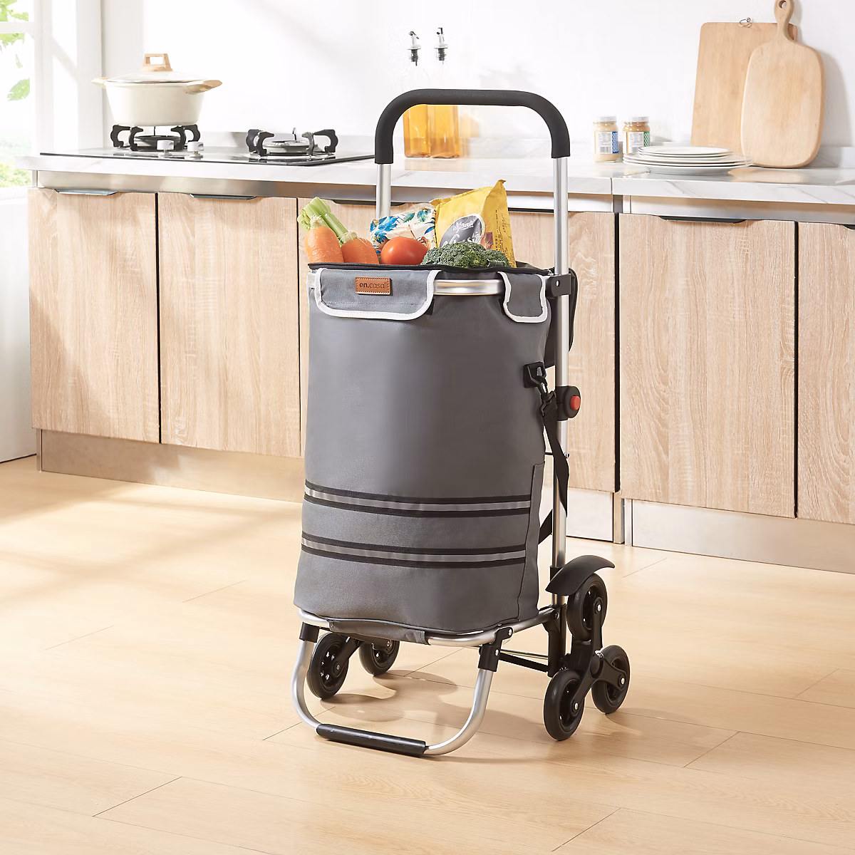 Meuble de cuisine – Chariot de courses Neef gris foncé en.casa