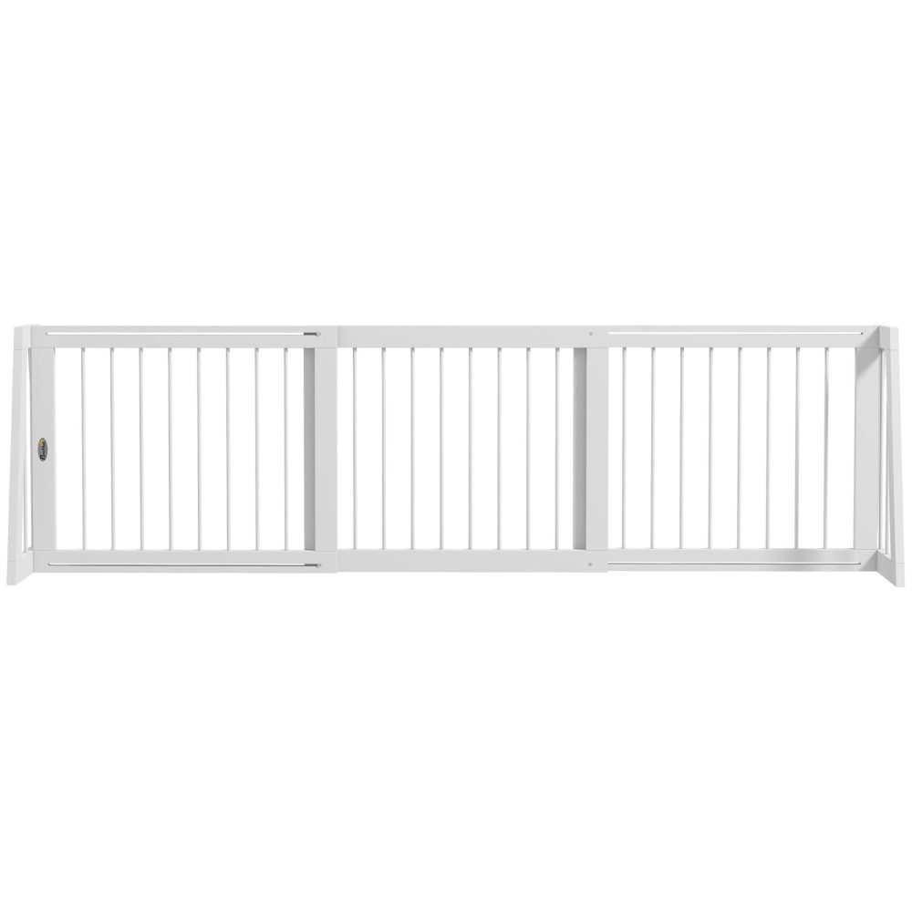 PAWHUT Barrière de sécurité chien 3 panneaux rétractable autoportante dim. 71 – 190l 38,5l