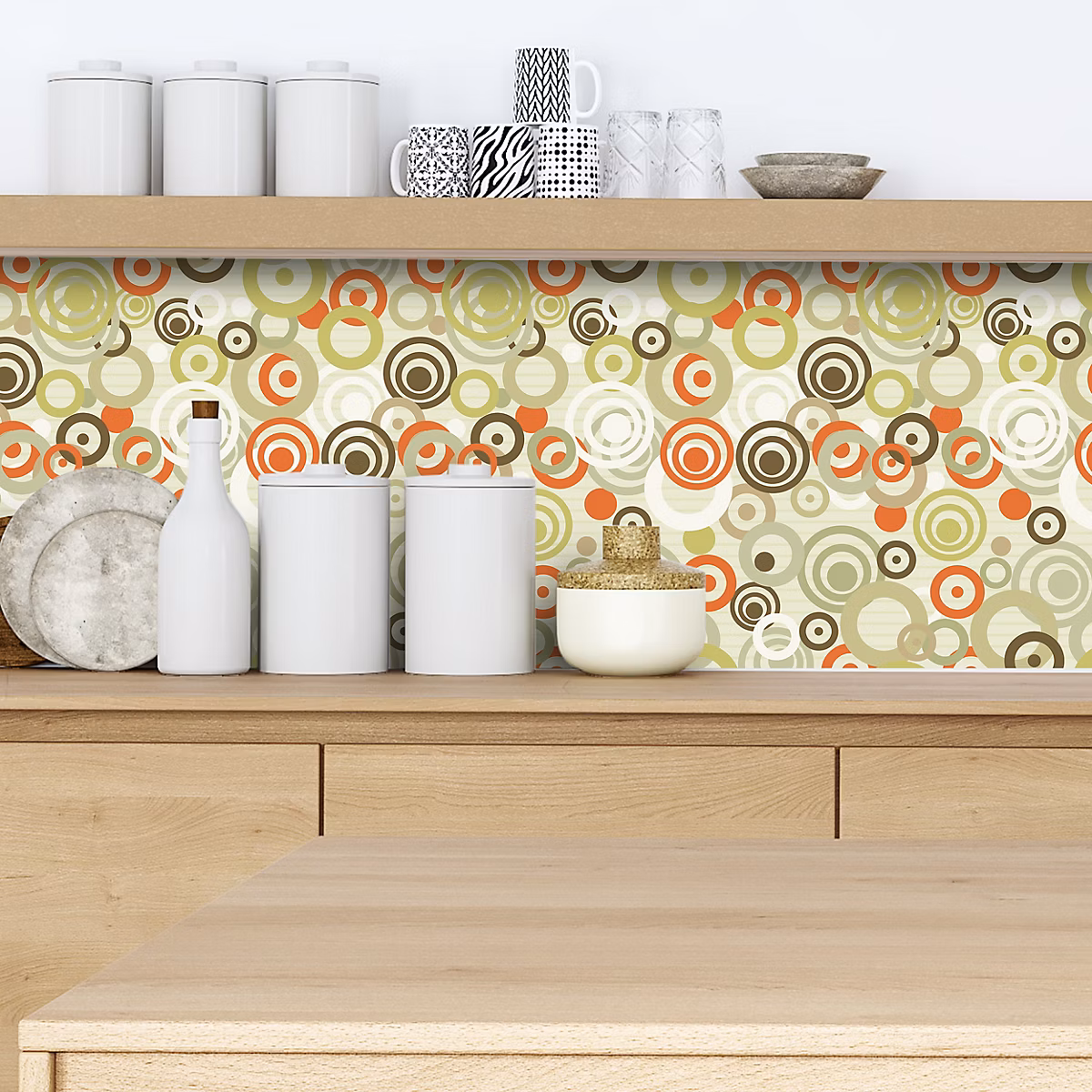 Crédence adhésive déco retro multicolor – 50 × 100cm