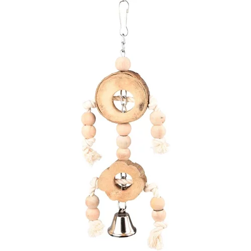 Jouet pour perroquet en bois Flamingo pendentif avec barres – 38 cm
