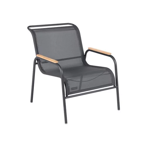 Fauteuil lounge en acier et toile extérieure coloris carbone Coolside Fermob - 87 x 77 x 86 cm
