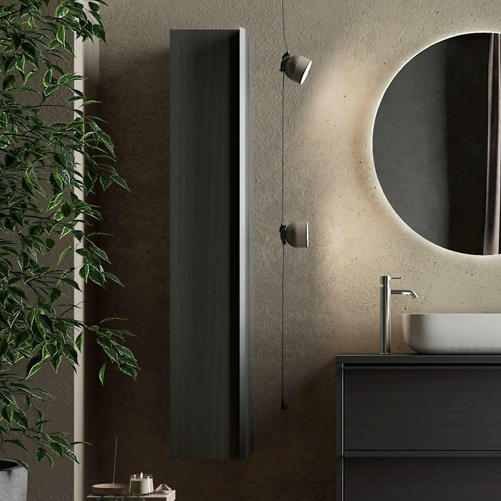 Colonne de salle de bain moderne coloris noir LOIS – Réf. QJNTCXPZP0587910953