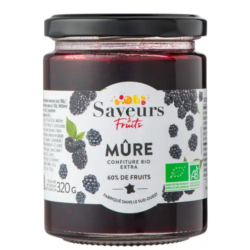 Confiture extra de mûre bio Saveurs fruits - 320 g