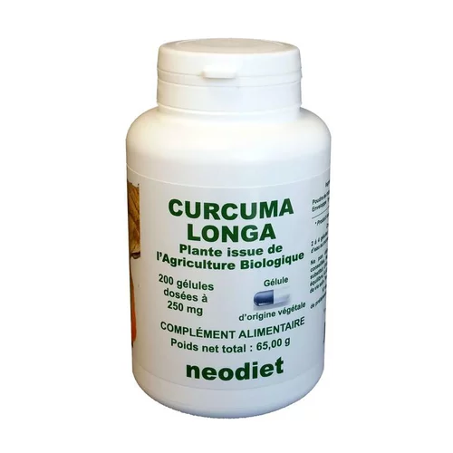 Gélules de curcuma bio en boite de 200 unités