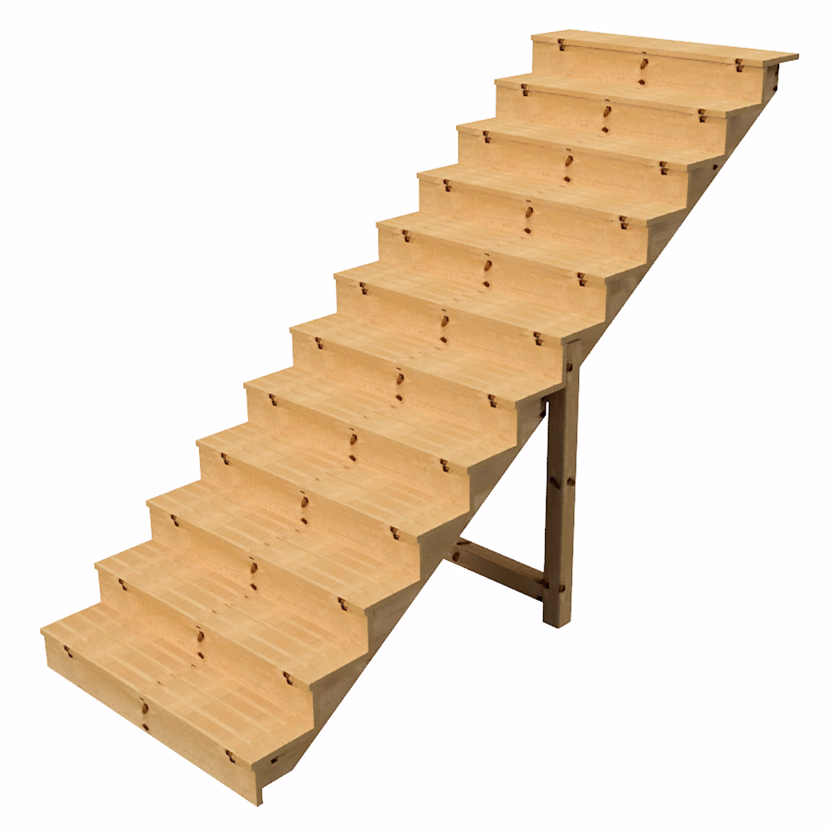 BERLIN Escalier extérieur bois 12 marches H 207cm L-120cm – avec contre marche