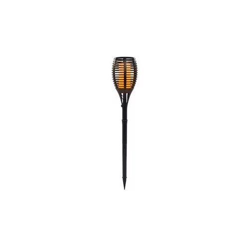 Torche solaire noire imitation flamme à LED blanc chaud Ø 14 x H 70 cm