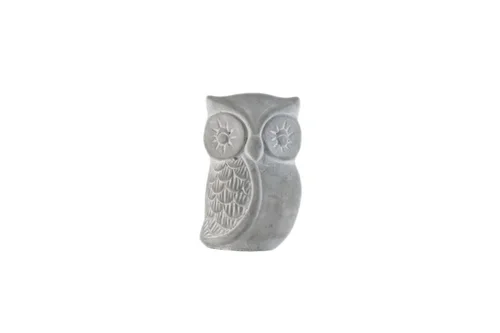 Hibou en ciment gris Pot&Déco - 8 x 6 x 13 cm