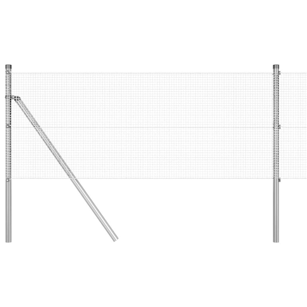 vidaXL Clôture en fils soudés pour fixation au sol 10 x 0,5 m Argenté – Aménagement du jardin