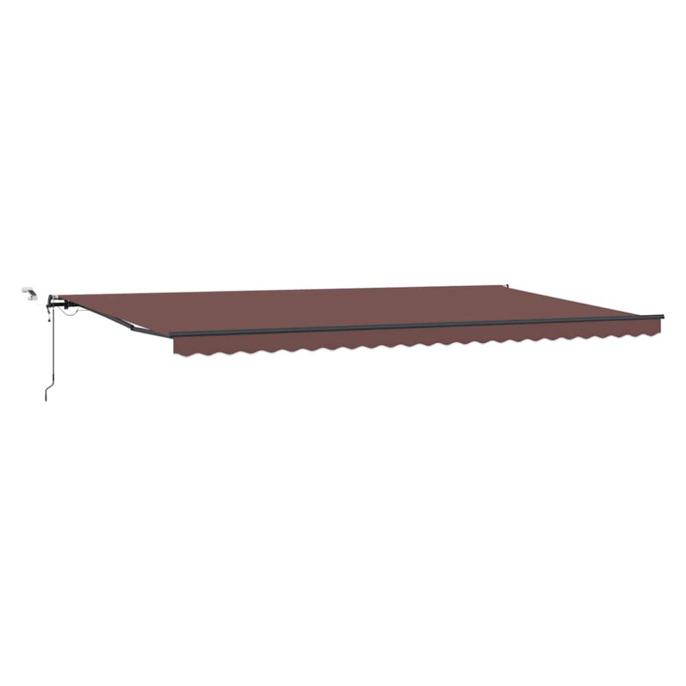 vidaXL Auvent rétractable Marron 600 × 300 cm Polyester – Aménagement du jardin