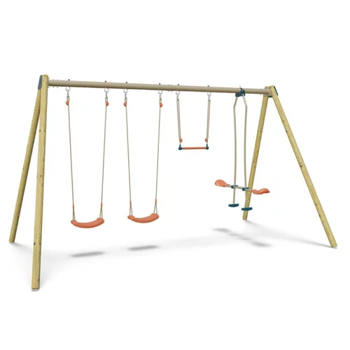 Portique 2 balançoires en bois et métal Trigano - 2,32 m