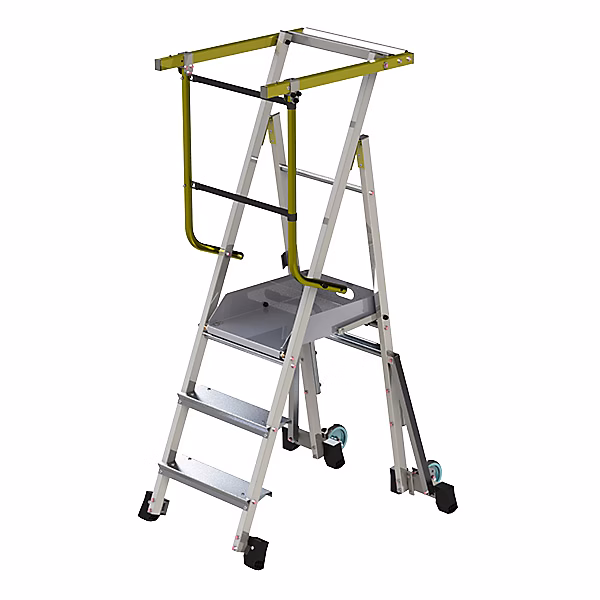 Escabeau roues escamotables 2 marches – Hauteur max. de travail 2.50m, PAM2, PS/R