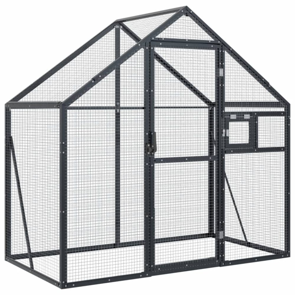vidaXL Volière anthracite 179x100x185 cm aluminium – Aménagement du jardin