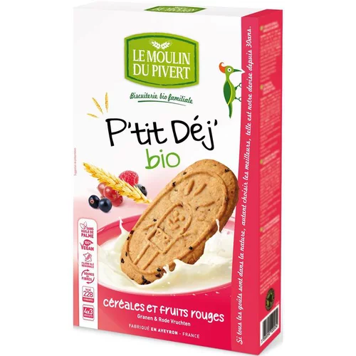 P'tit Dej Fruits rouges bio 190 g LE MOULIN DU PIVERT