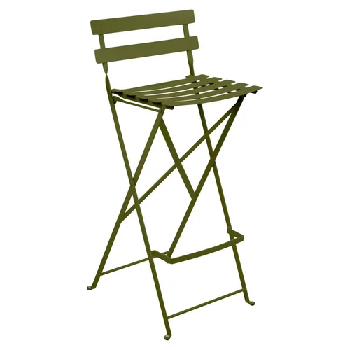 Tabouret haut Bistro coloris vert en acier Fermob - 42 x 31 x 74 cm