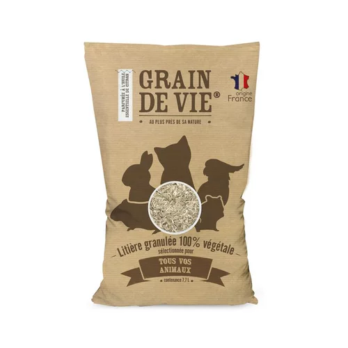 Litière granulée 100% végétale et compostable pour tous les animaux Grain de vie - 7,7 L