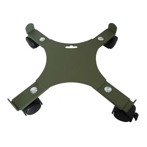 Support de pot 4 roulettes extensible en acier vert kaki Louis Moulin - 34/51 cm