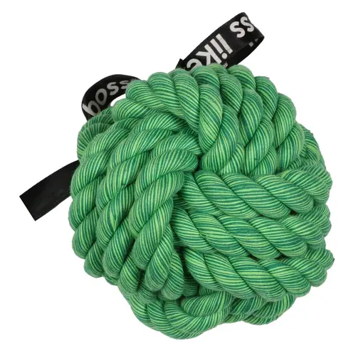 Jouet pour chien en corde tressé coloris vert balle Bite Me Ballin - 10 x 10 x 10 cm
