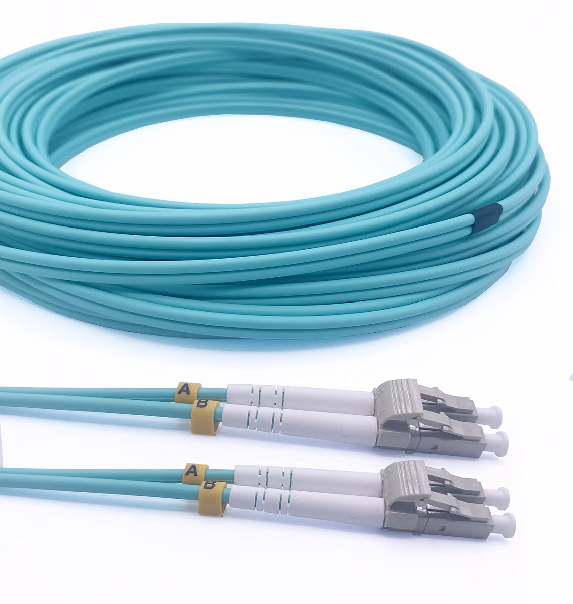 Elfcam – 25m Câble Fibre Optique Duplex LC/UPC à LC/UPC OM3 10Gb, 50/125um, LSZH, Haute Qualité