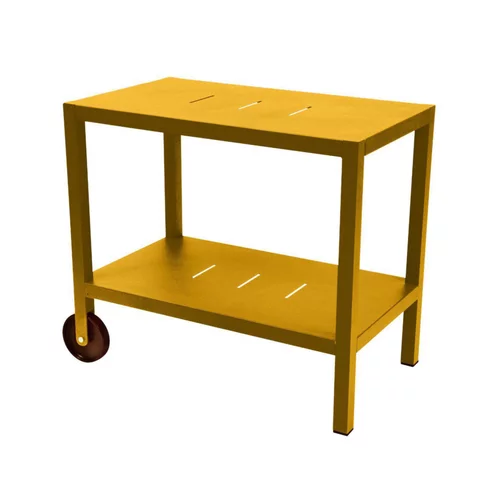 Desserte coloris jaune en acier et aluminium Quiberon Fermob- 90 x 50 x 75 cm