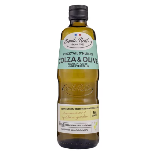 Huile de colza et d’olive bio en bouteille de 500 ml