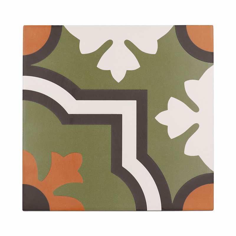 Carrelage sol / mur effet ciment à motif 20 × 20 cm RIVOLI – MONACO VERDE