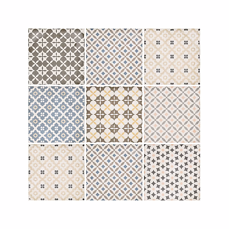 Carrelage sol / mur effet ciment motif patchwork coloré 20 × 20 cm ART NOUVEAU ALAMEDA COLOUR