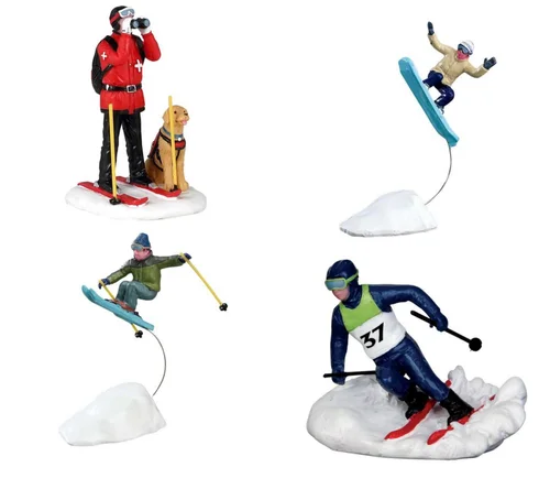 Figurine pour village de Noël Lemax Vail village Skieur