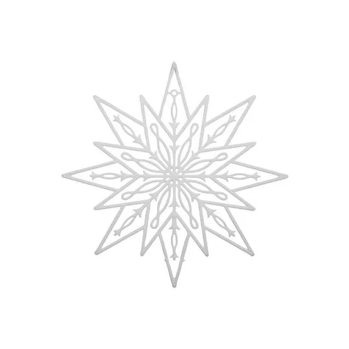 Étoile blanche à paillettes en fibre de bois naturel - Ø 25 cm