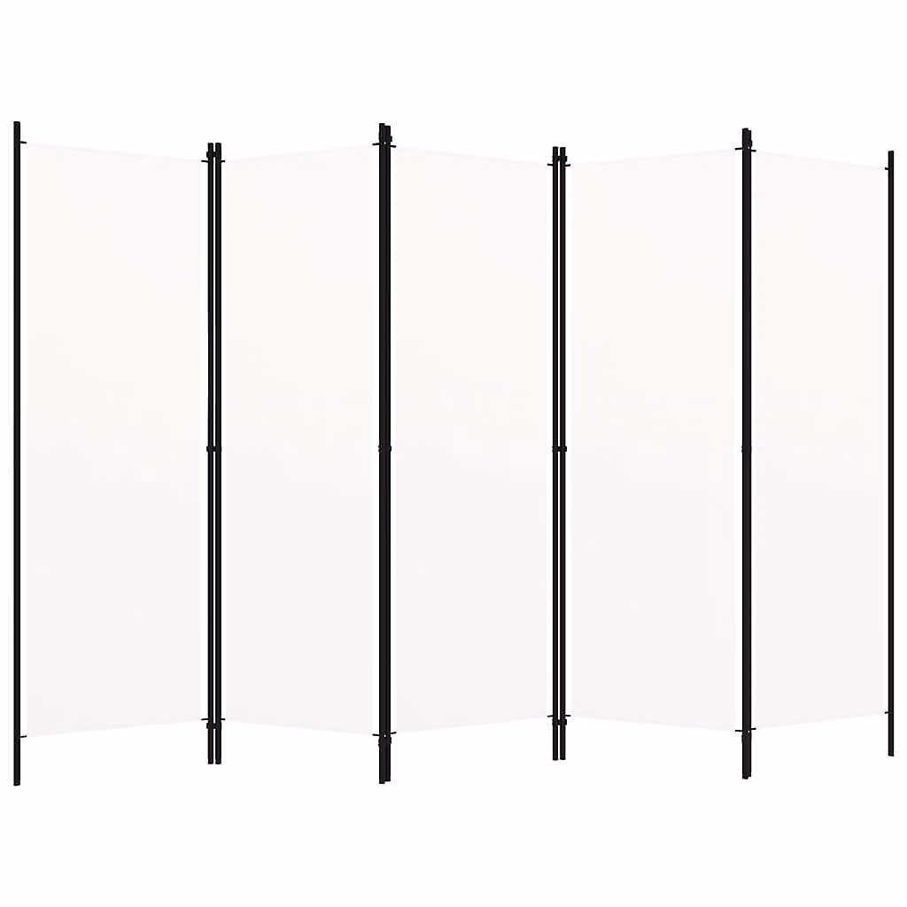 Cloison de séparation 5 panneaux Blanc 250 × 180 cm vidaXL