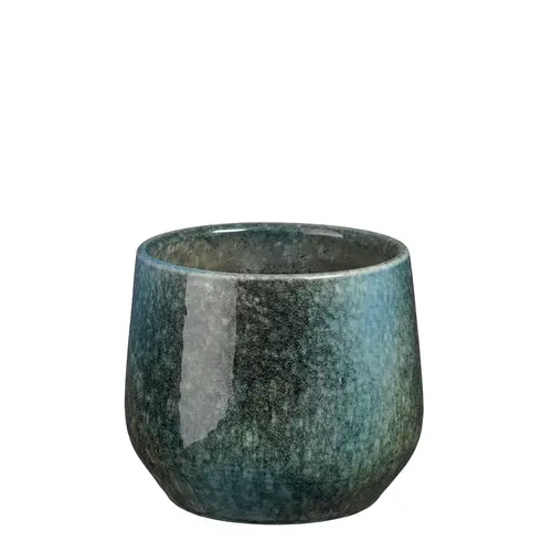 Pot rond coloris bleu en terre cuite Hugo Mica Decorations - 13,5 x Ø 16 cm