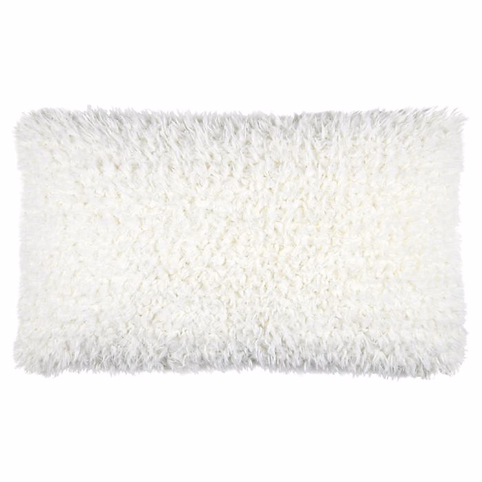 Coussin rectangulaire imitation peau de mouton Blanc 50 × 80 cm