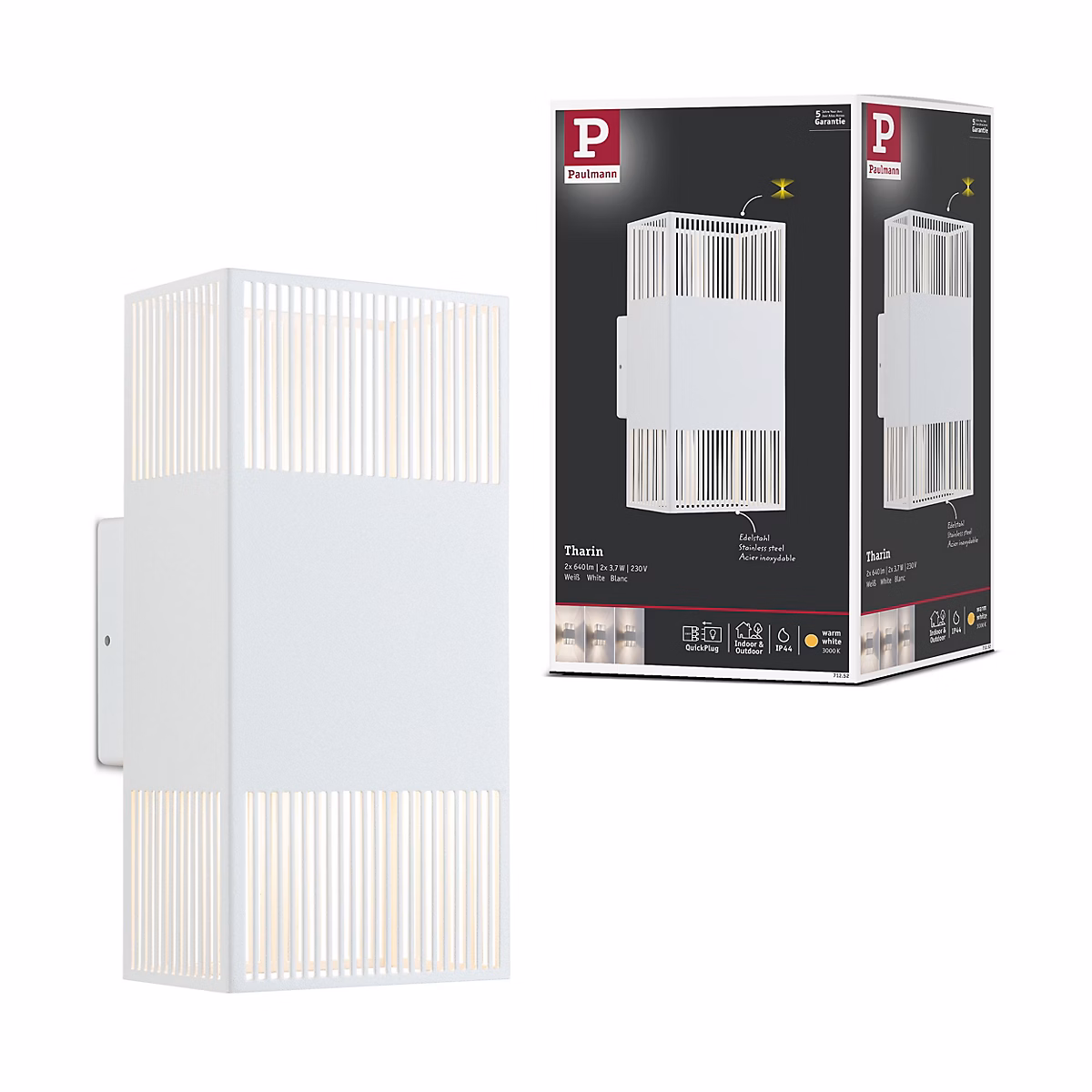 Applique LED Tharin IP44 3000K 120 × 250 mm 2 × 3 – 7W Blanc