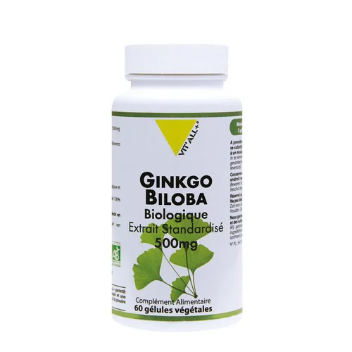 Extrait standardisé de ginkgo biloba bio en boite de 500 mg