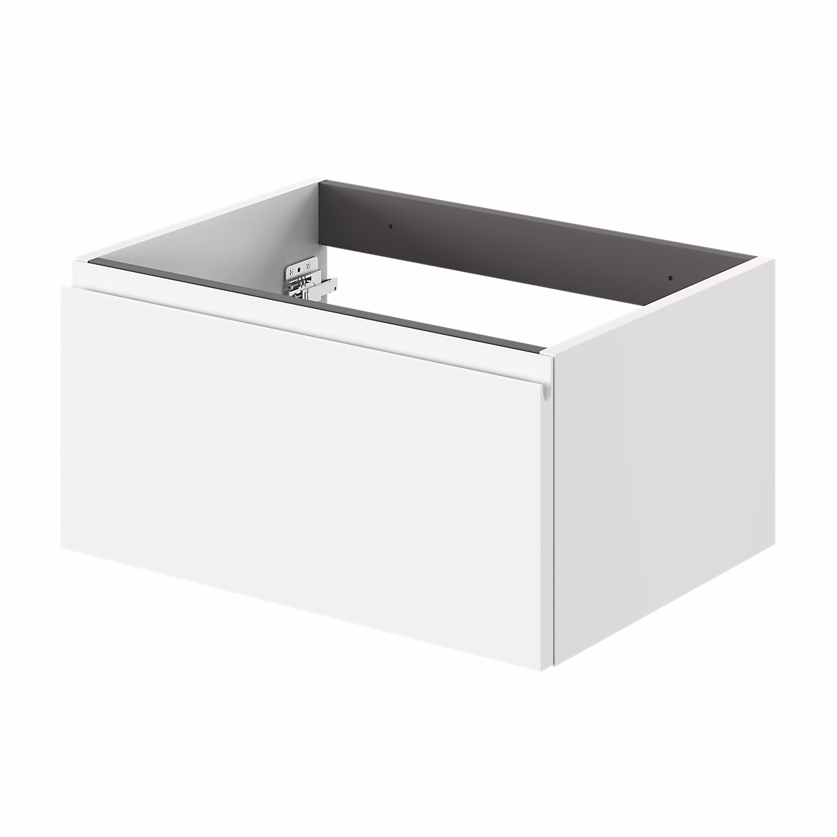 Meuble sous vasque l.60 x H.30 x P.45 cm – blanc mat, 1 tiroir avec poignée intégrée, Kentia