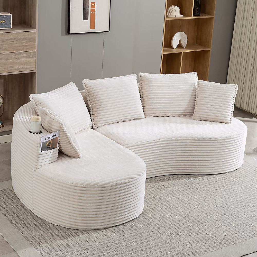 Bogesofa en corde – doux, respirant, avec porte, gobelets et poches de rangement.