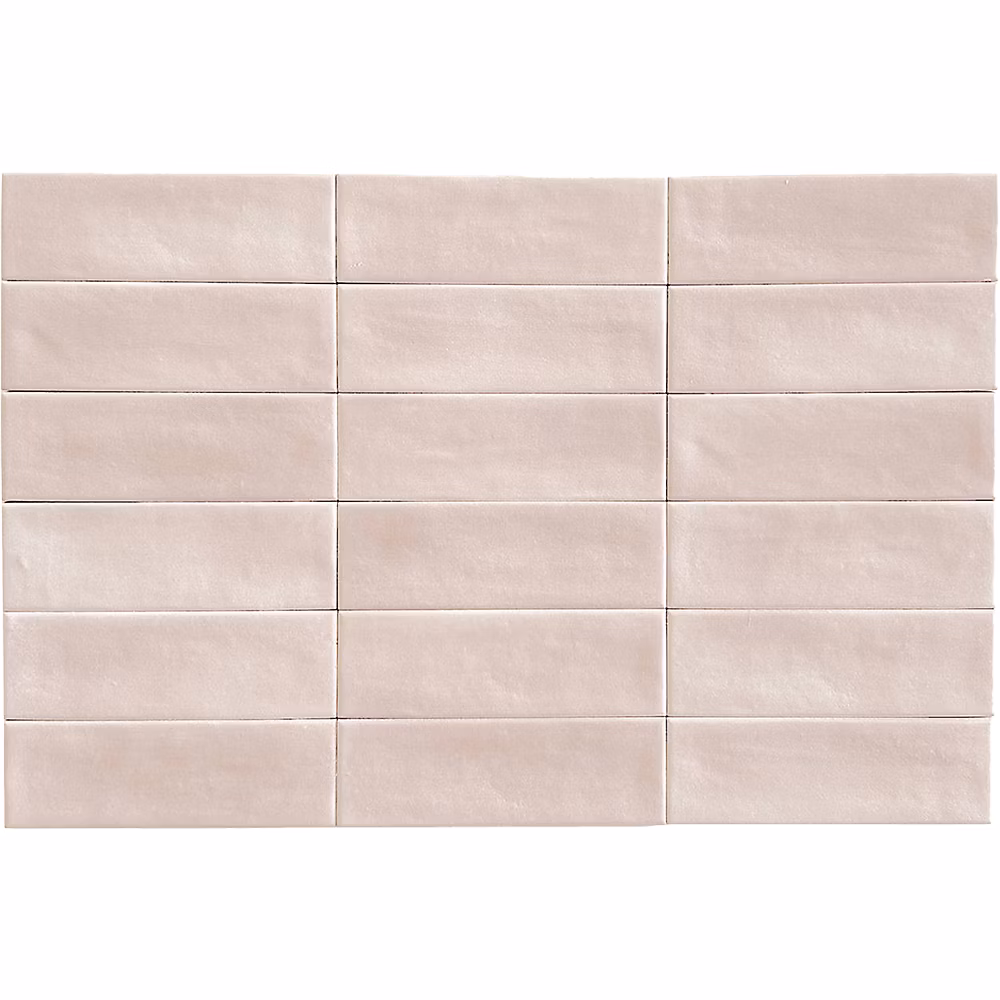 Carrelage Mural Mini Metro 5 × 15cm Premium. Beret Rosé Matt
