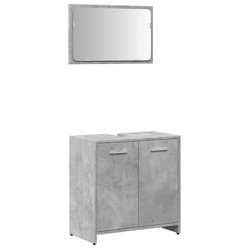 WC – Armoire de bain avec miroir gris béton bois d'ingénierie vidaXL