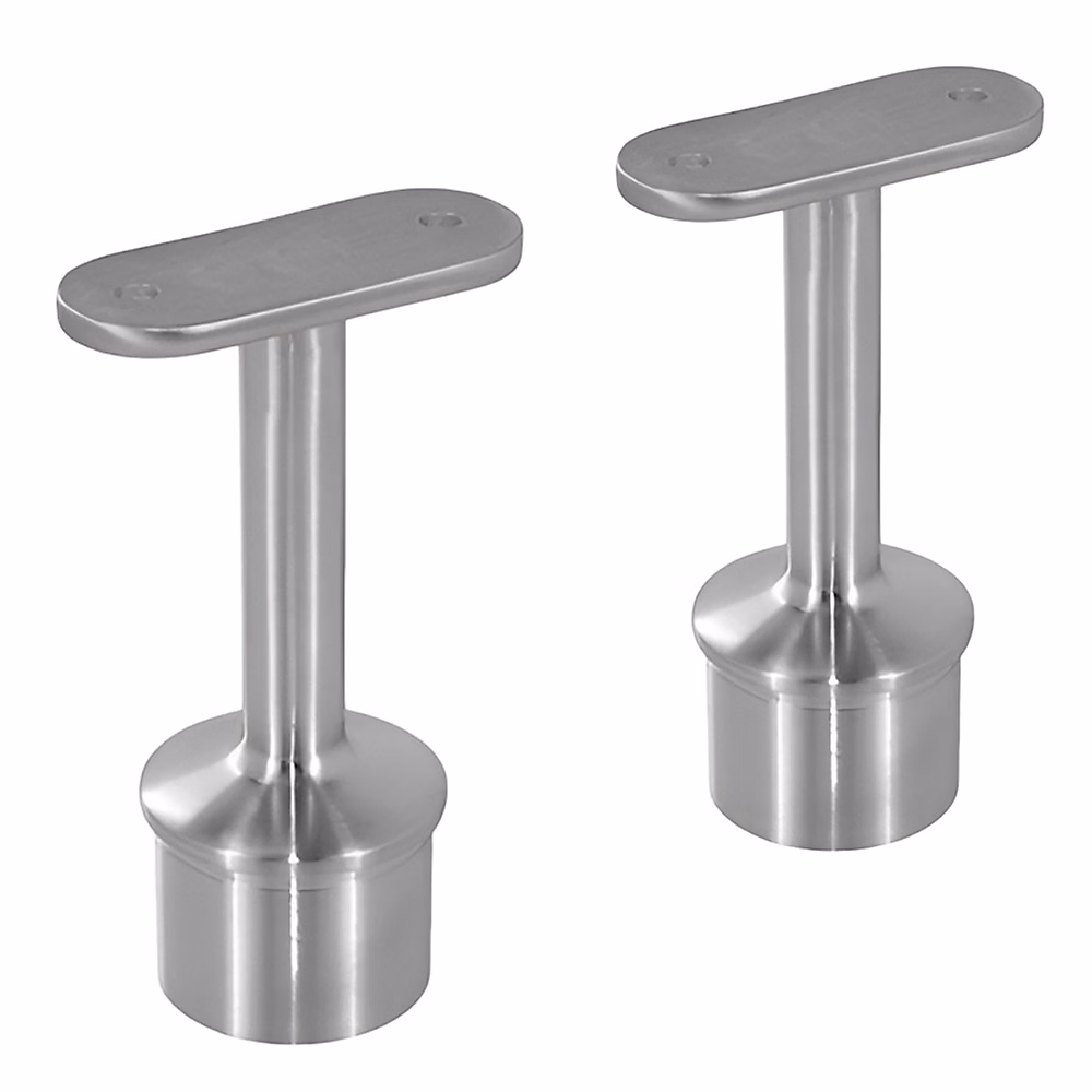 2 x Support main courante plate à coller sur tube diam. 42 – 4 × 2 mm | Inox 304