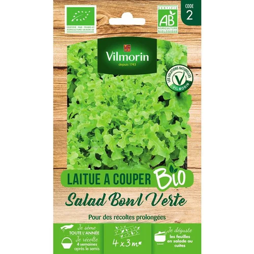 Graines de laitue à couper salad bowl bio Vilmorin - graines à semer