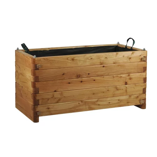 Bac rectangulaire en bois de Mélèze huilé Robin Hood Renata - 100 x 50 x 50 cm